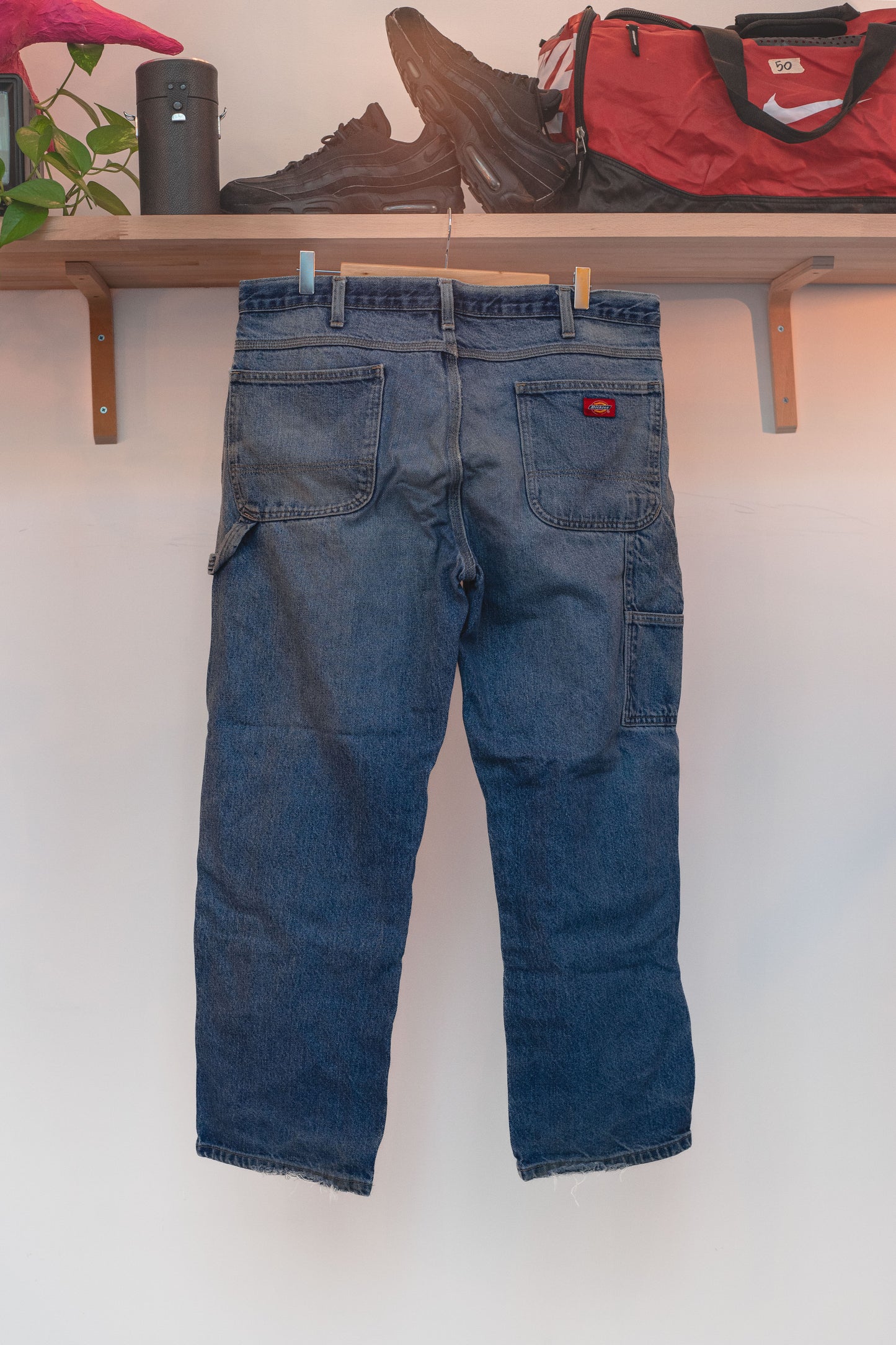 Dickies Blue Denim Jeans with Right Leg Stain