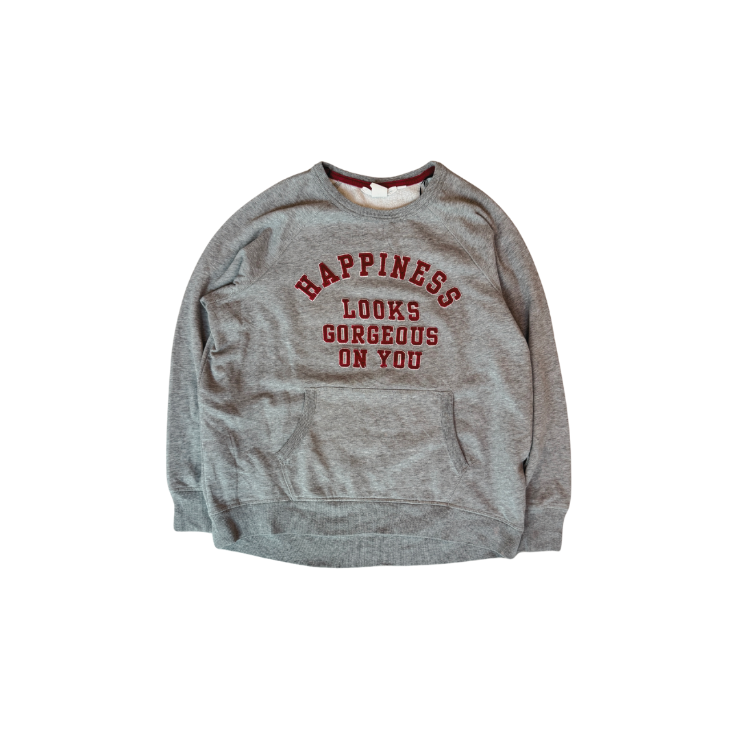 “Happiness Looks Gorgeous On You” Grey Sweatshirt